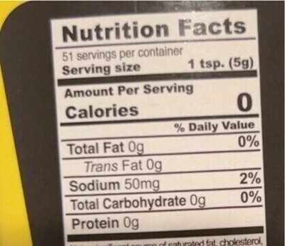 Organic Yellow mustard - Nutrition facts