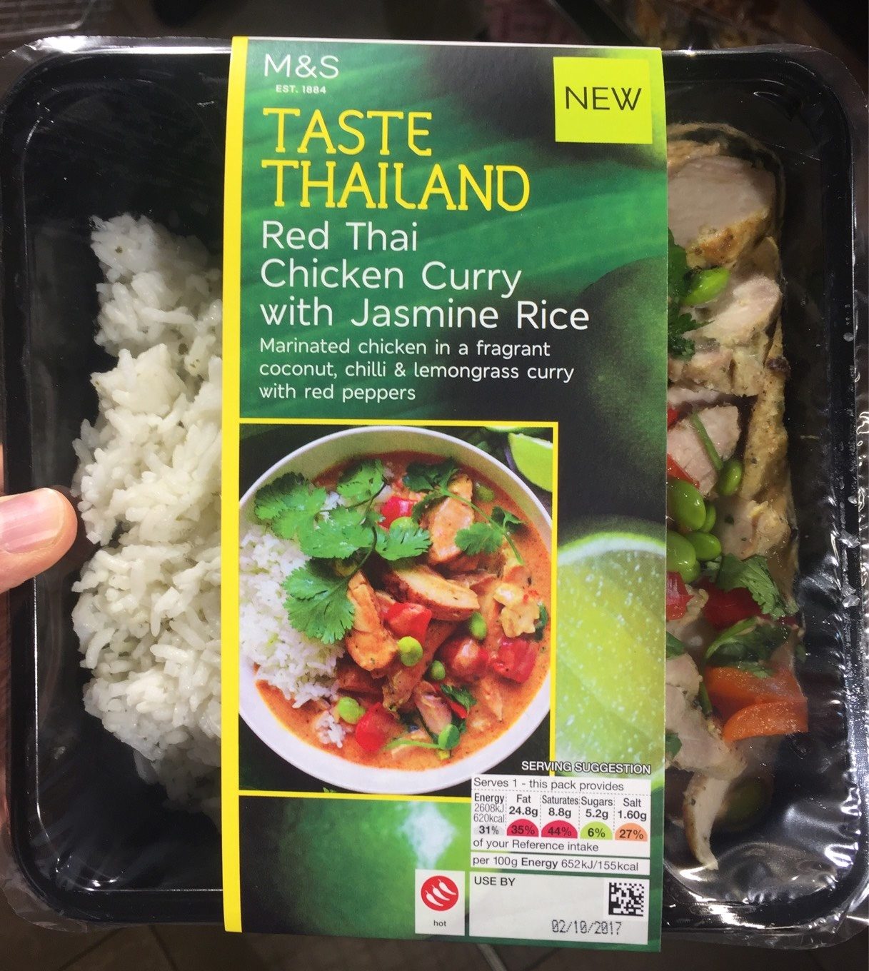 Red thai chicken curry with jasmine rice - Product - fr