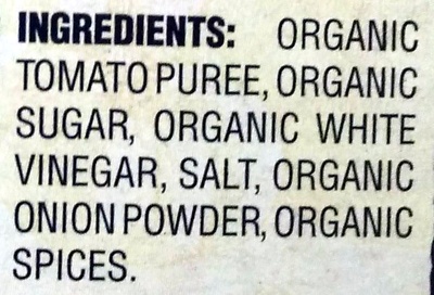 Organic Ketchup - Ingredients
