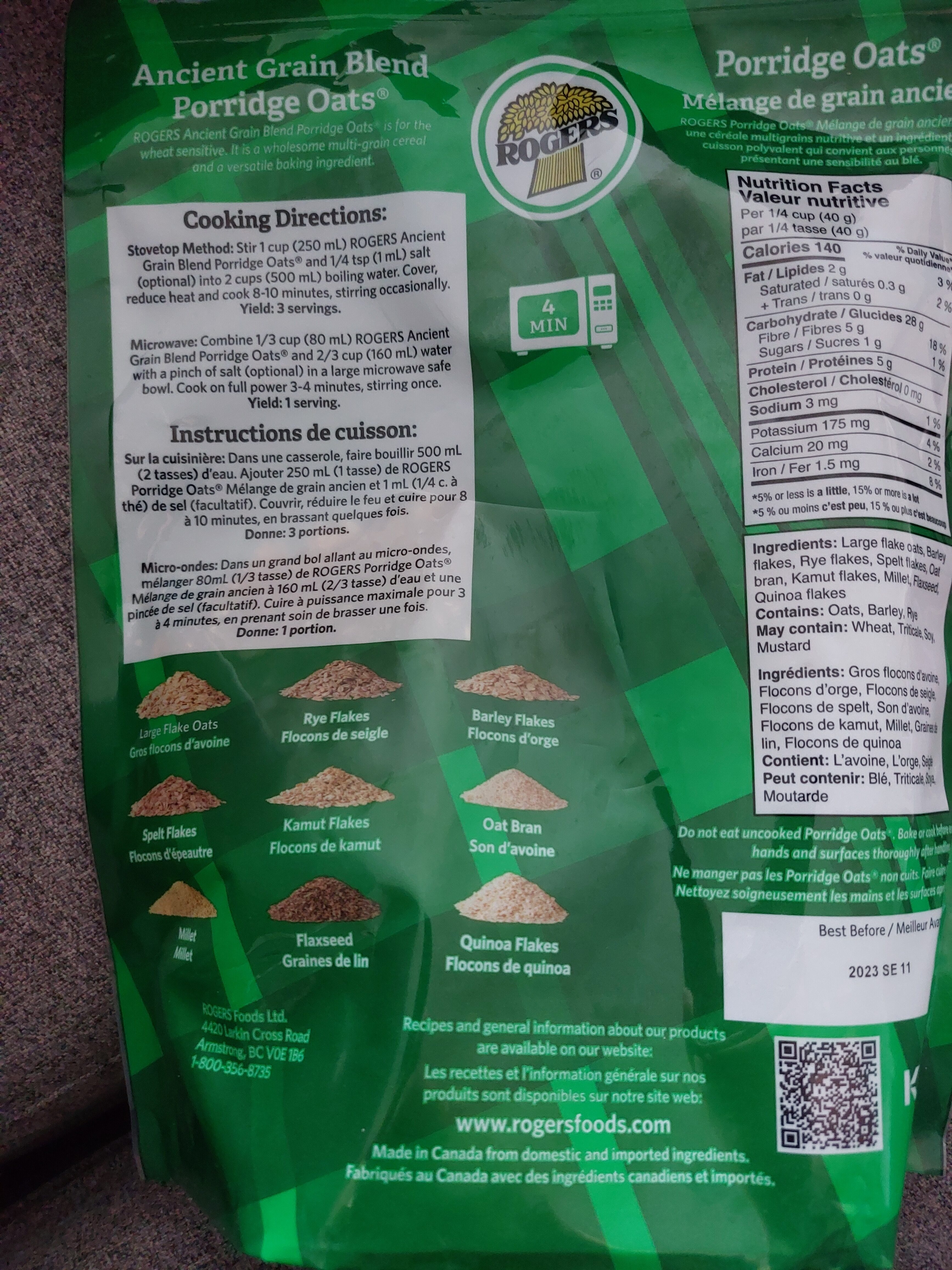 Porridge Oats & Ancient Grains - Instruction de recyclage et/ou informations d'emballage