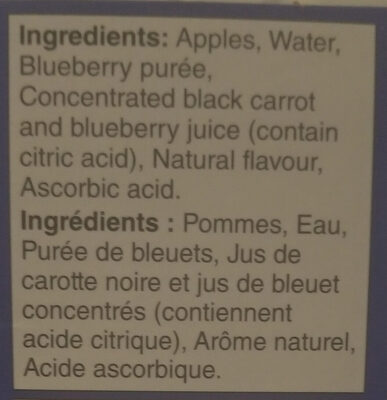 Unsweetened Apple Blueberry Apple Fruit Blend - Ingrediënten - en