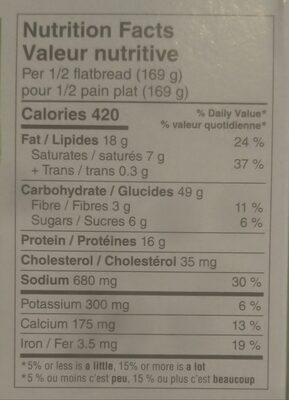 Sweet with Heat Pepperoni Flatbread - Nutrition facts