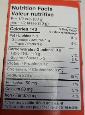 PC Loads of Spicy Cheese Crackers - Nutrition facts - fr