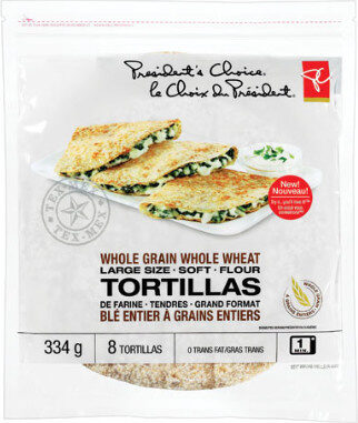 Whole grain whole wheat large size tortillas - Product - fr