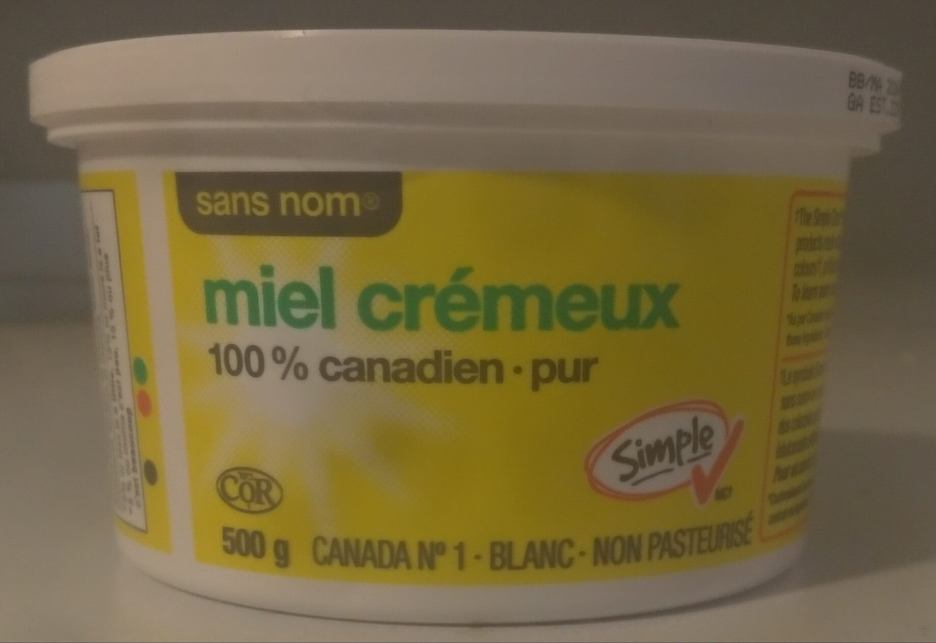 100% Canadian Pure Creamed Honey - Produit