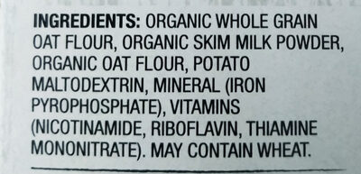 Oat Cereal - Ingredients