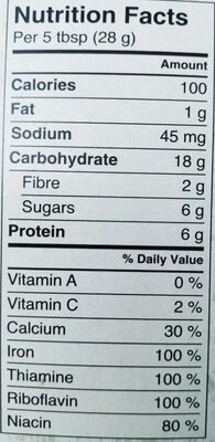 Oat Cereal - Nutrition facts