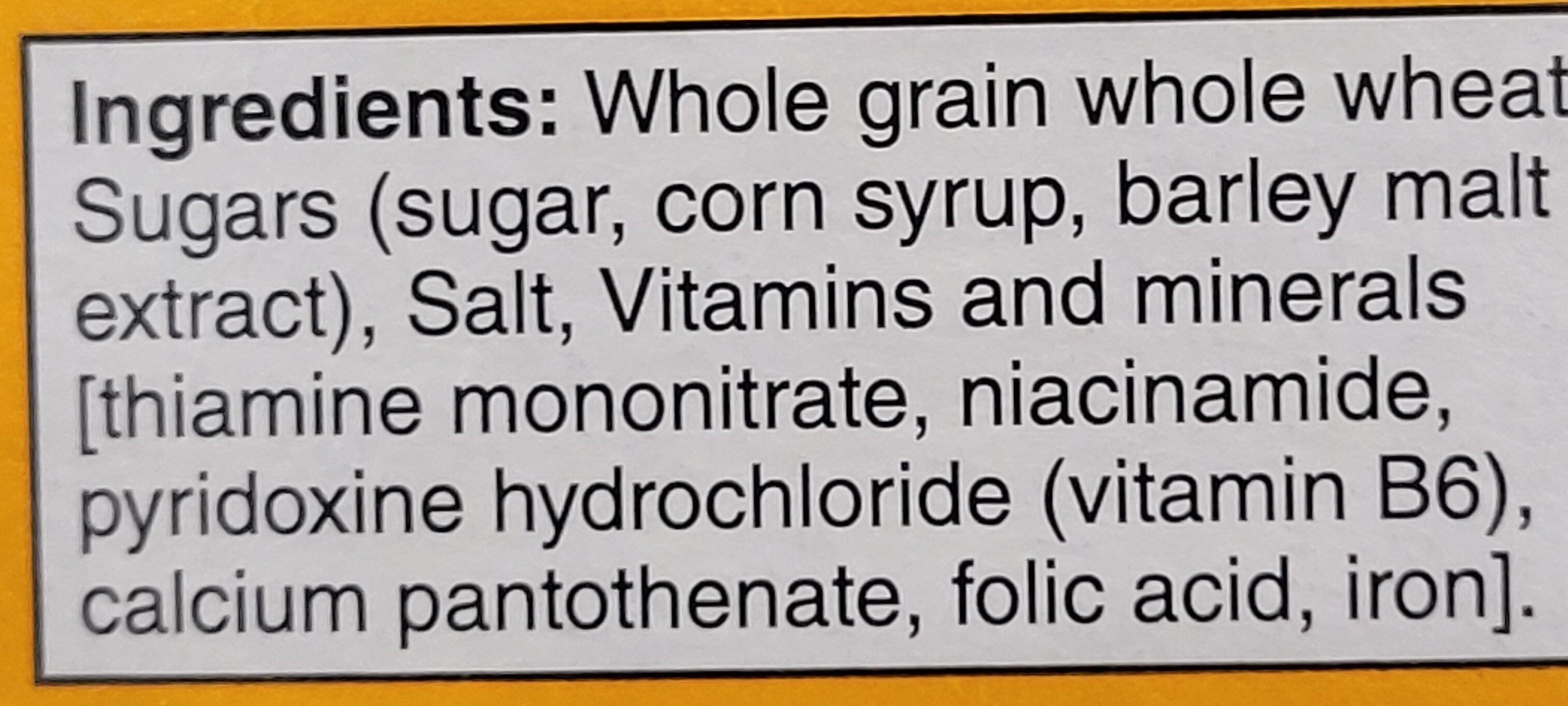 Wheat squares - Ingredients