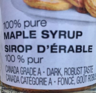 100% Pure Maple Syrup - Ingrédients
