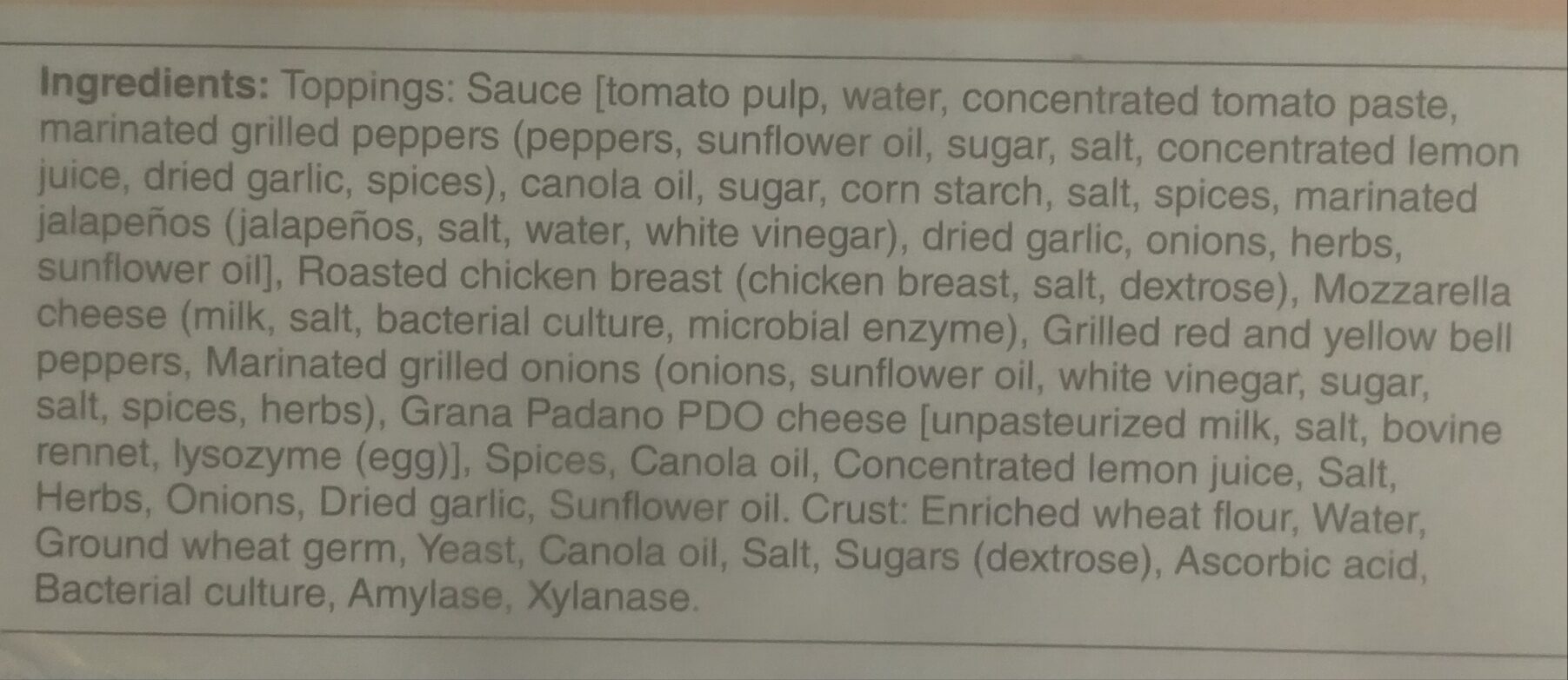Chicken Arrabbiata Flatbread - Ingredients