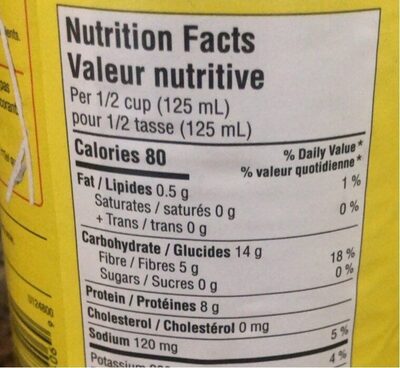 Fève gourganes - Nutrition facts - fr