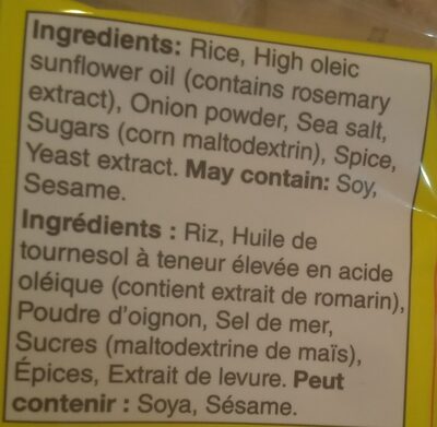 Onion Rice Crackers - Ingrédients