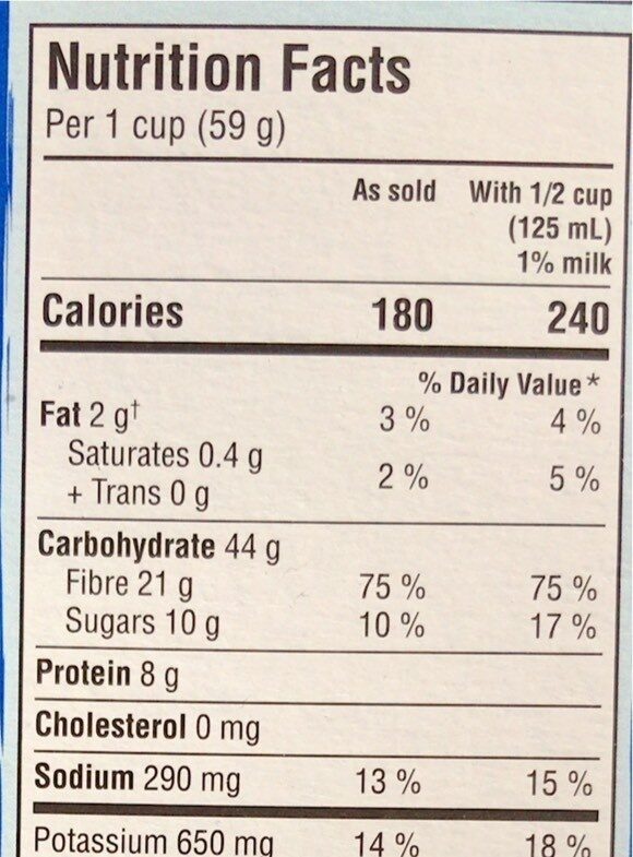 Fibre first multi-bran cereal - Nutrition facts - fr