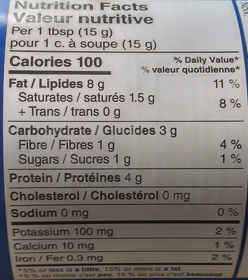 Just Peanuts Crunchy Peanut Butter - Nutrition facts