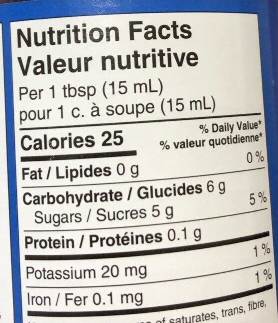 Twice the fruit -fruit spread - Nutrition facts