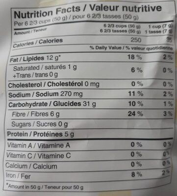 Maïs soufflé sel marin - Nutrition facts - fr