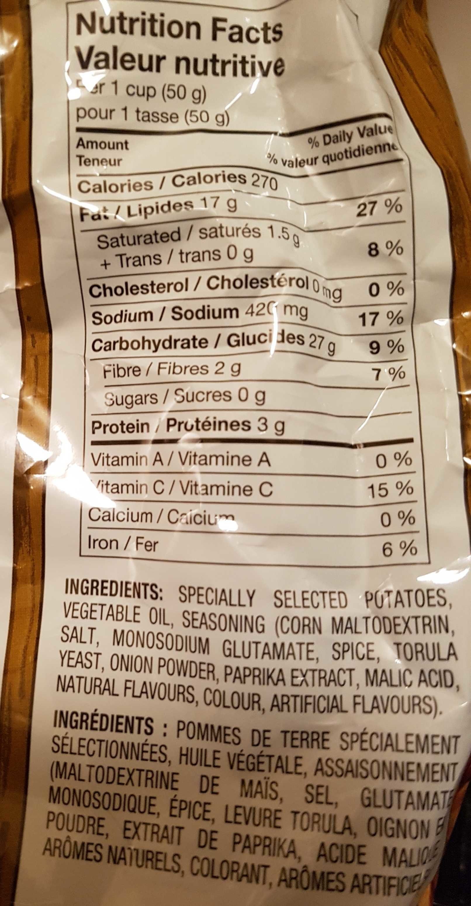 Hickory Sticks - Nutrition facts