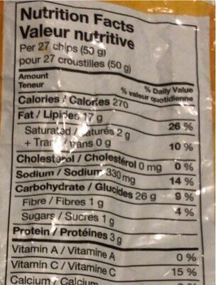 Cheddar jalapeno - Nutrition facts