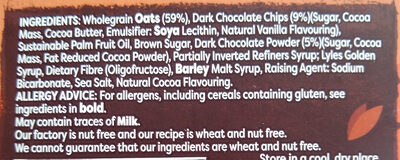 Dark chocolate chip oat biscuits - Ingredients