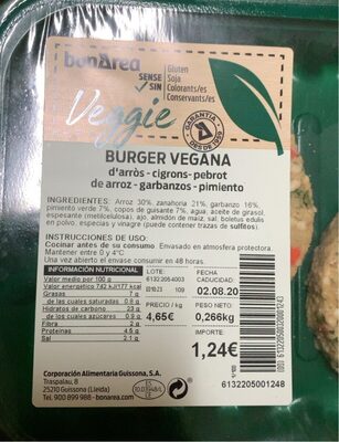 Burguer vegana - Product - es