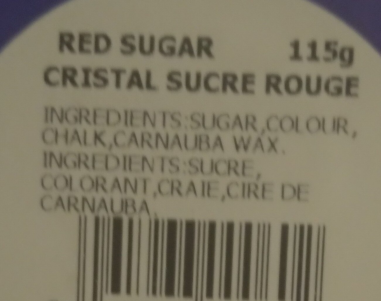 Red Sugar - Ingrédients