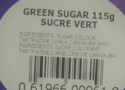 Green Sugar - Ingrédients