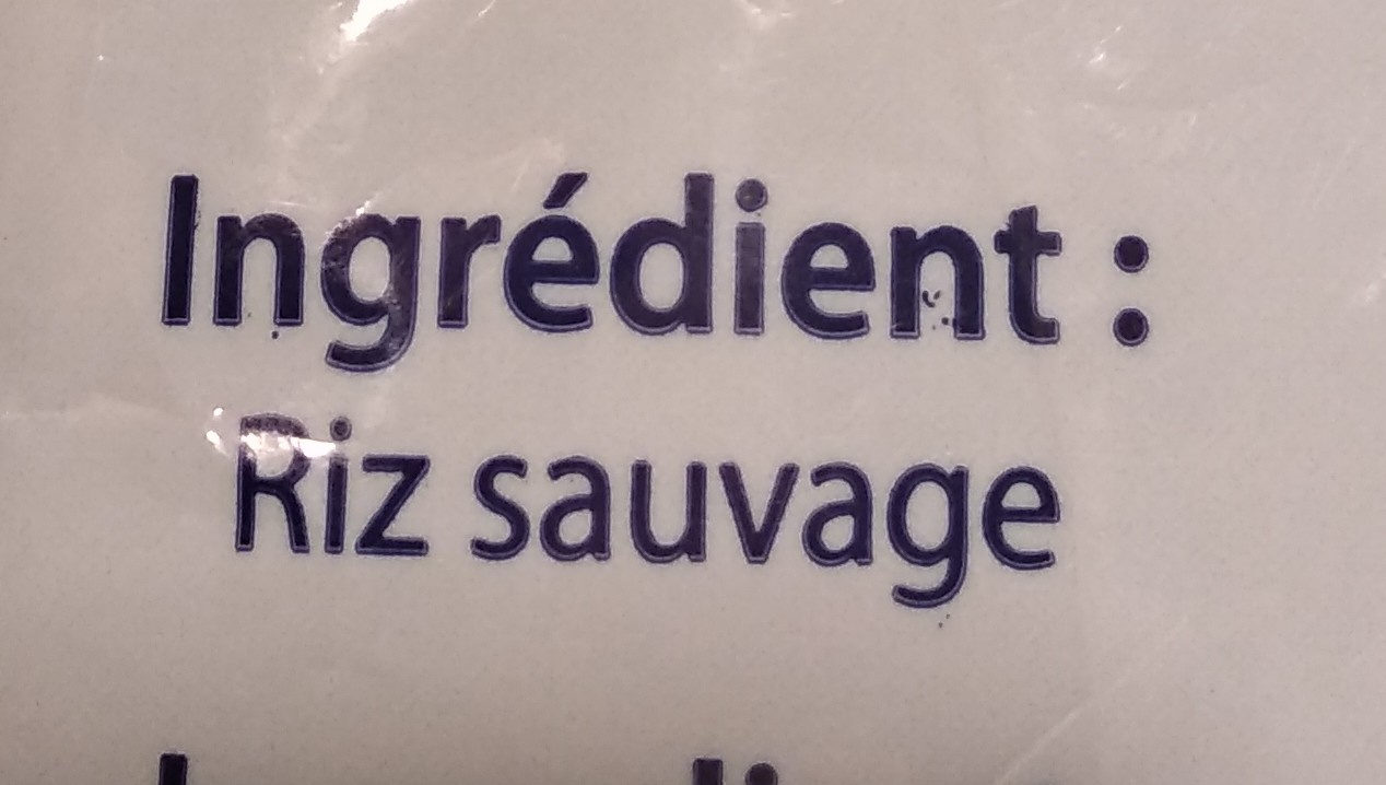 Riz sauvage - Ingrédients