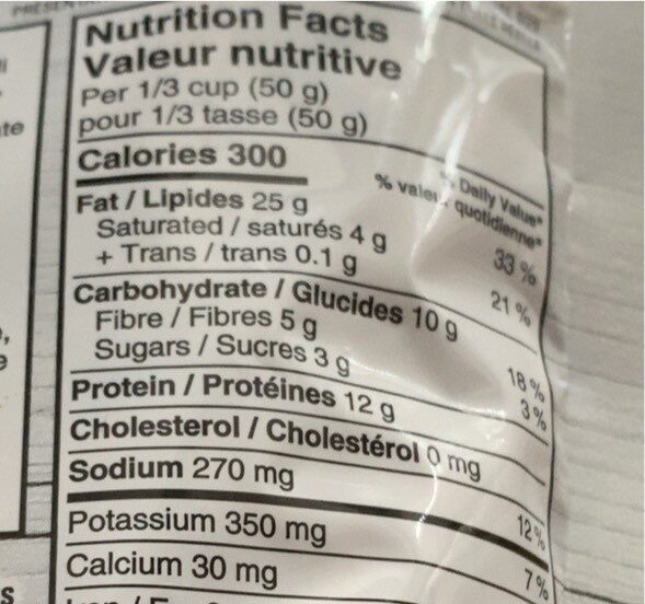 Kettle cooked peanuts - Nutrition facts