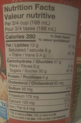 Campfire S'mores Ice Cream - Nutrition facts