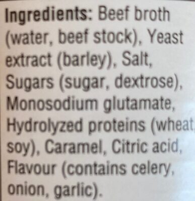 Condensed Beef Broth - Ingredients