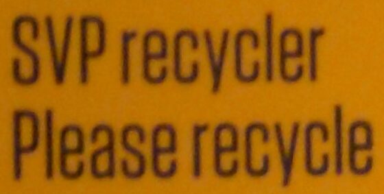 Yogourt Érable - Instruction de recyclage et/ou informations d'emballage