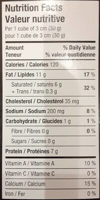 Grand cheddar - Tableau nutritionnel