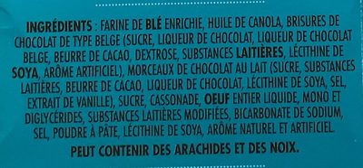 Cookie Choco Belgian - Ingrédients