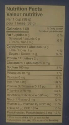 Frosted Flakes - Tableau nutritionnel - en