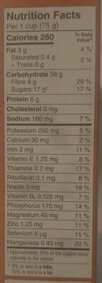 Maple Raisin Nut Flavour Müslix - Nutrition facts