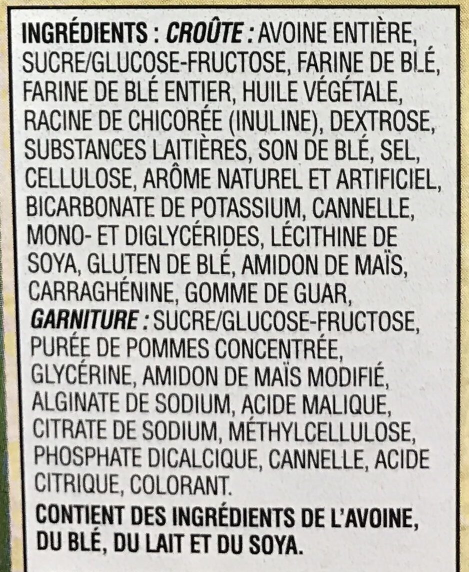 Nutrigrain - Ingredientes - fr