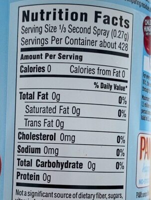 PAM Baking with Flour - Nutrition facts