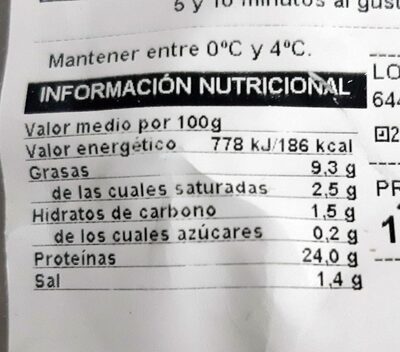 Codorniz asada - Nutrition facts - es