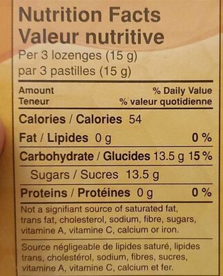 Labonté pastille - Nutrition facts - fr