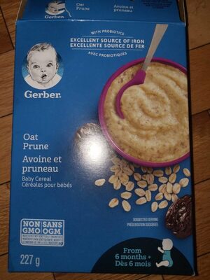 Calories in Gerber Nestlé Céréales Pour Bébés De Gerber - Avoine Et Pruneaux