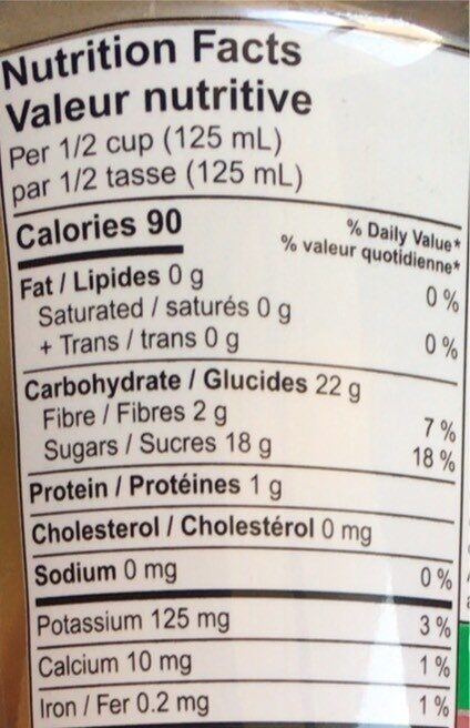 Fruit Salad with Cherries - Nutrition facts - fr