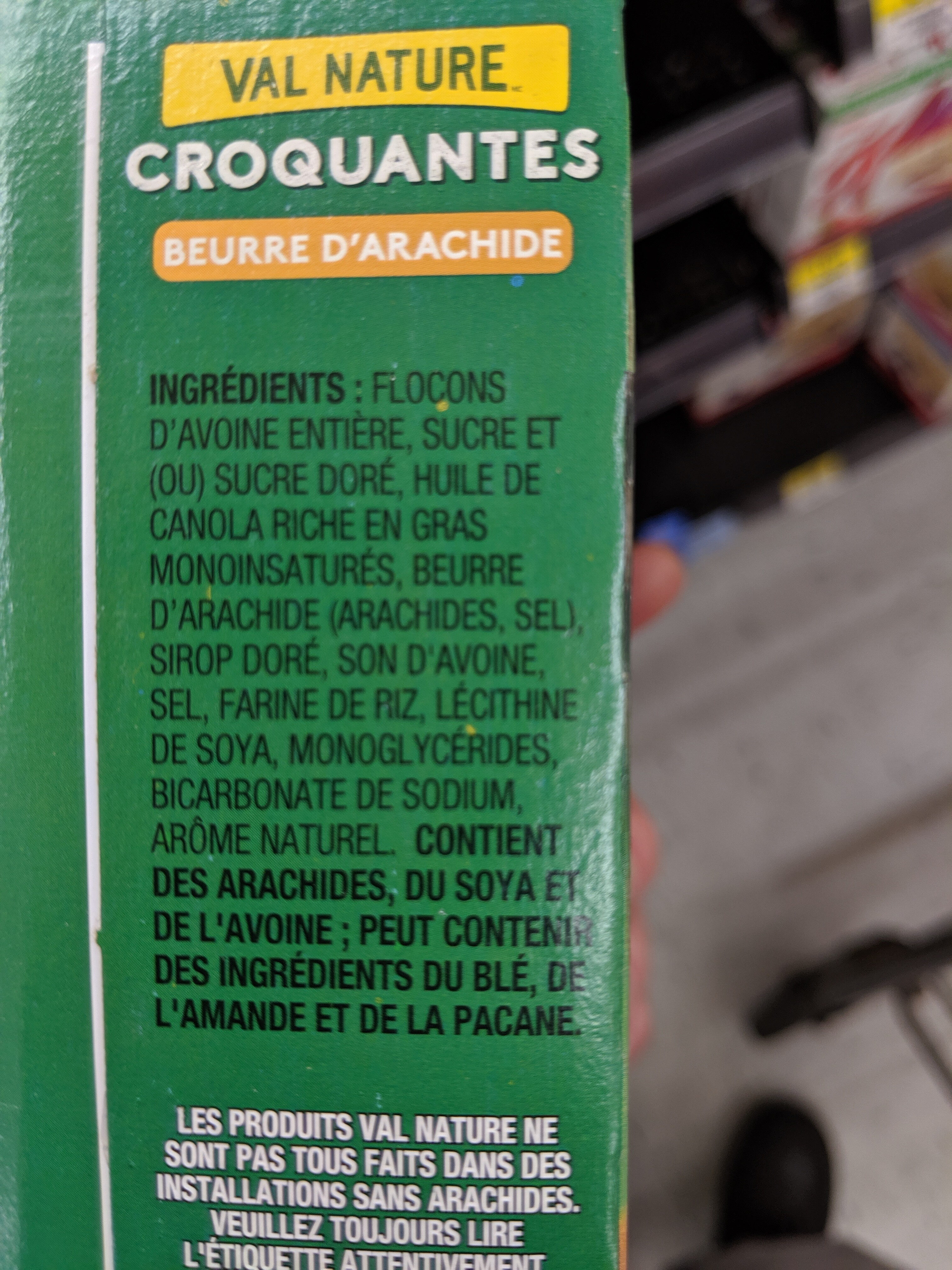 Barres Granola (beurre D'arachide) - Ingredients - fr