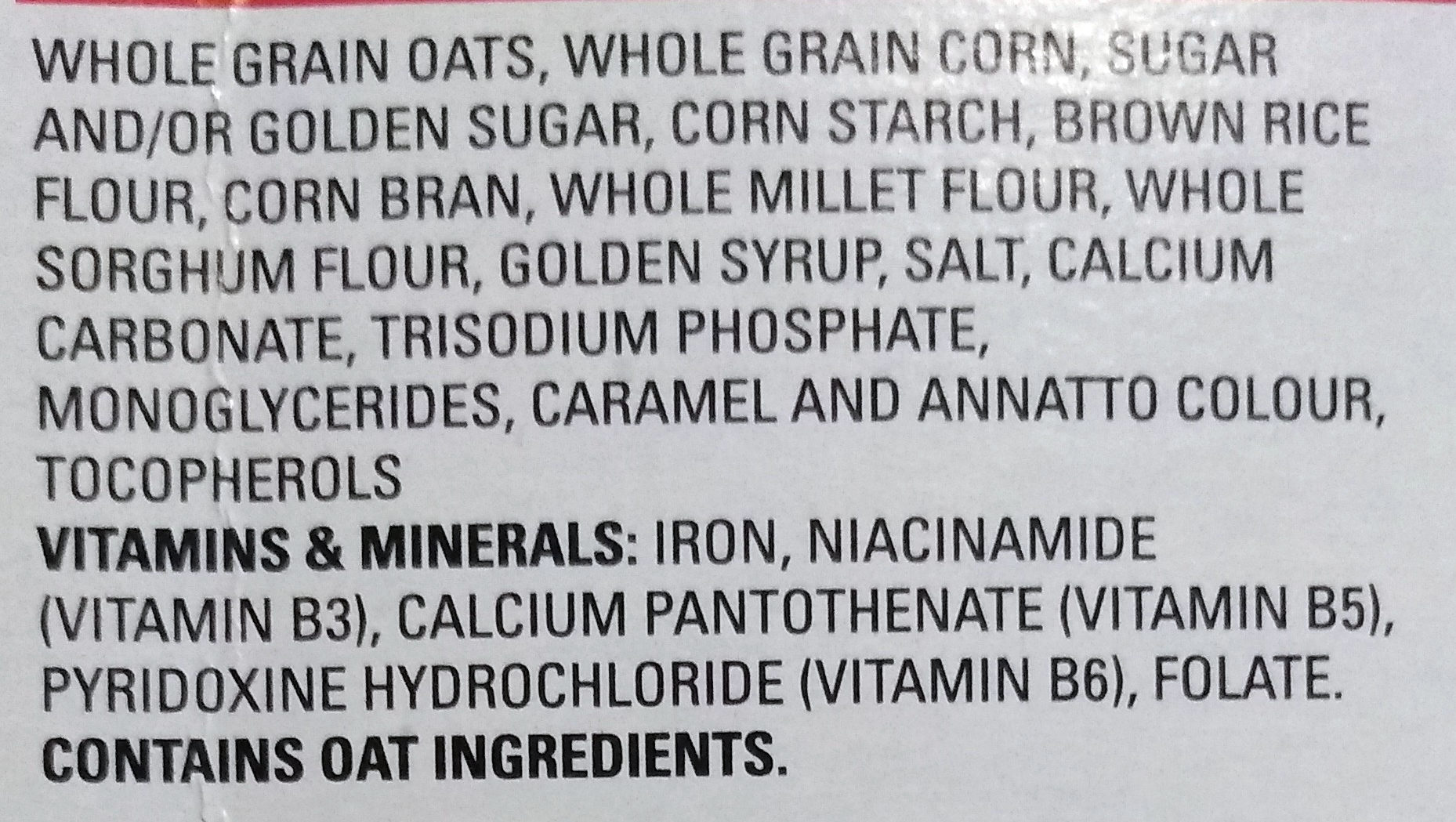 Multi grain cheerios - Ingredients