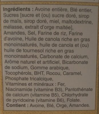 Almond Oatmeal Crisp - Ingrédients