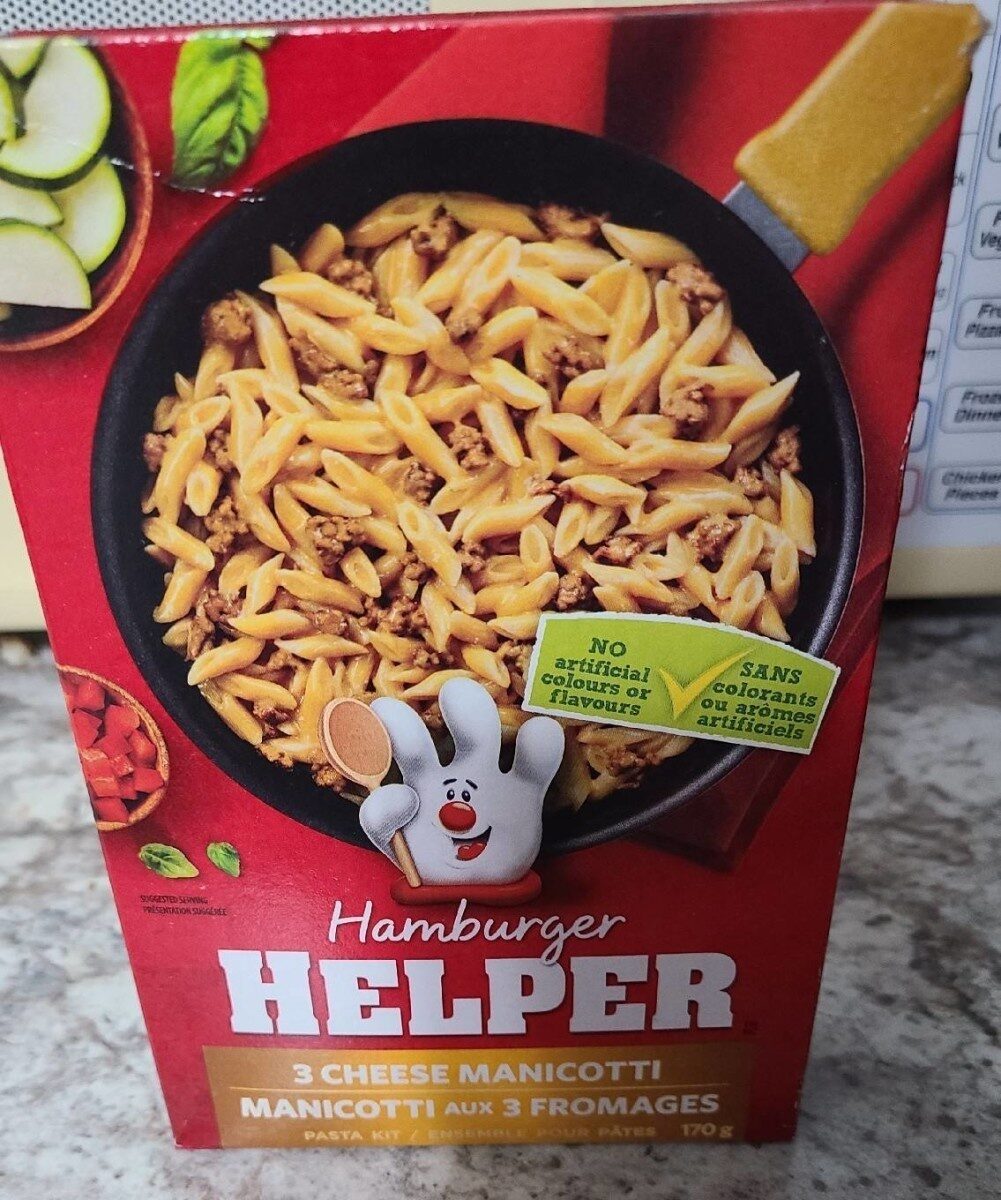 Hamburger helper, 3 cheese manicotti - Product - fr