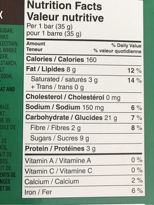 Barres tendres - Nutrition facts - fr