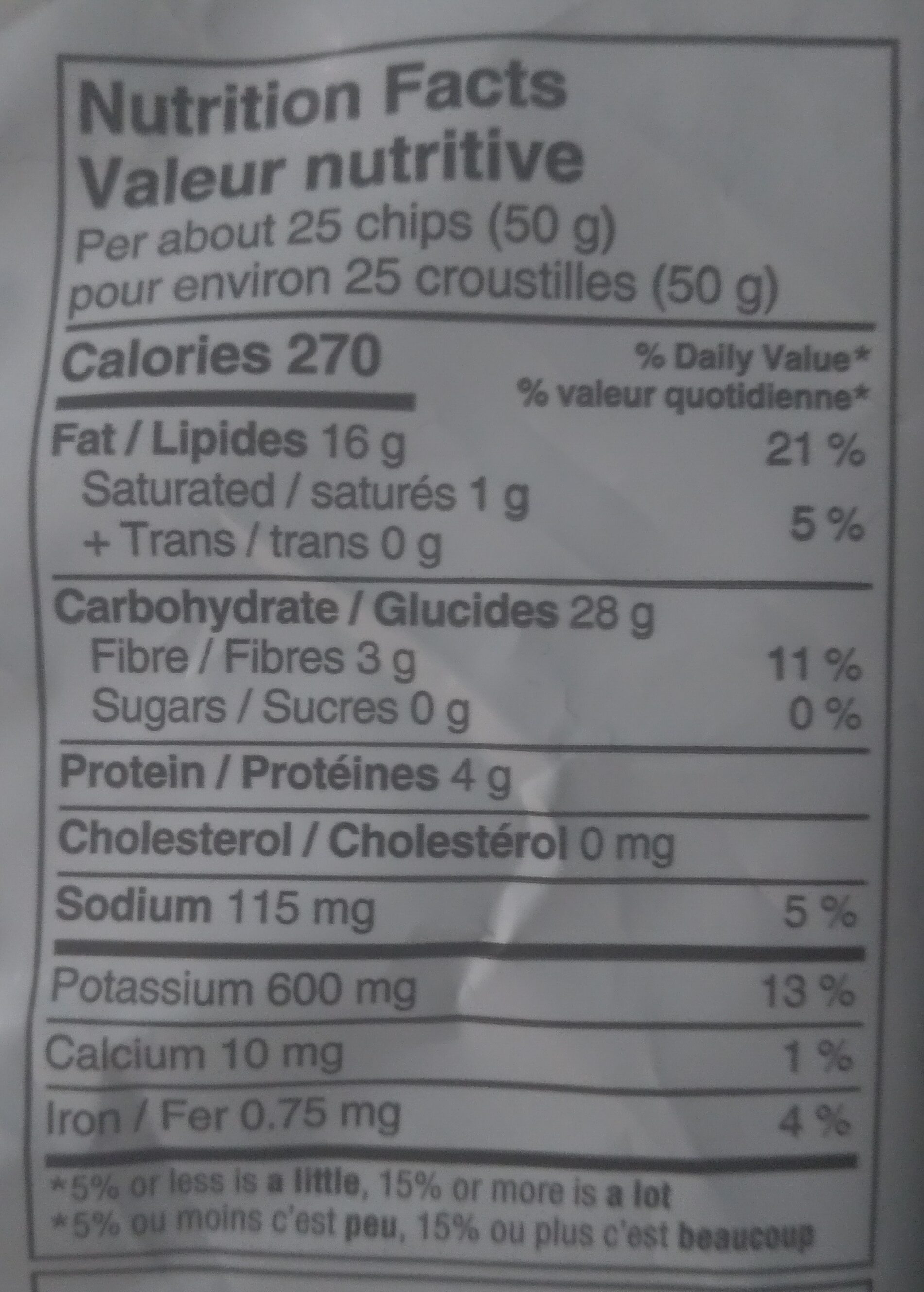 Lightly Salted Rip-L Potato Chips - Voedingswaarden - en