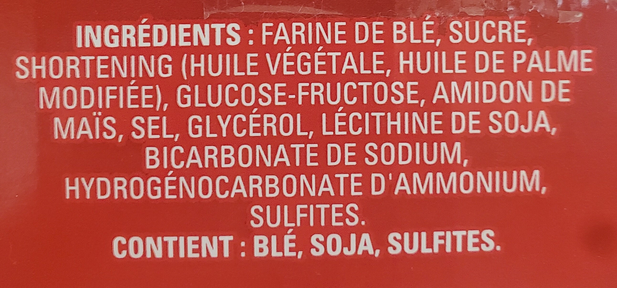 Biscuits Thé social - Ingredients - fr