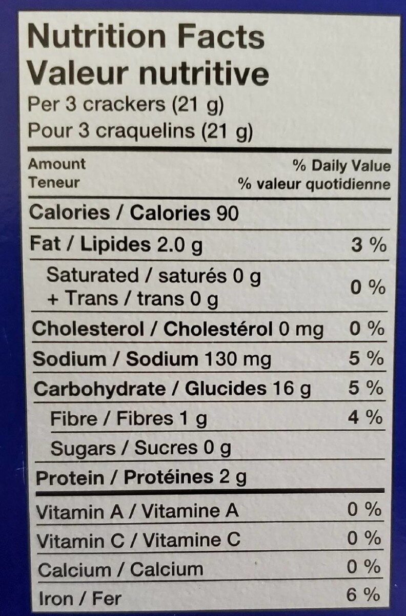 Craquelins de blé concassé - Nutrition facts - fr