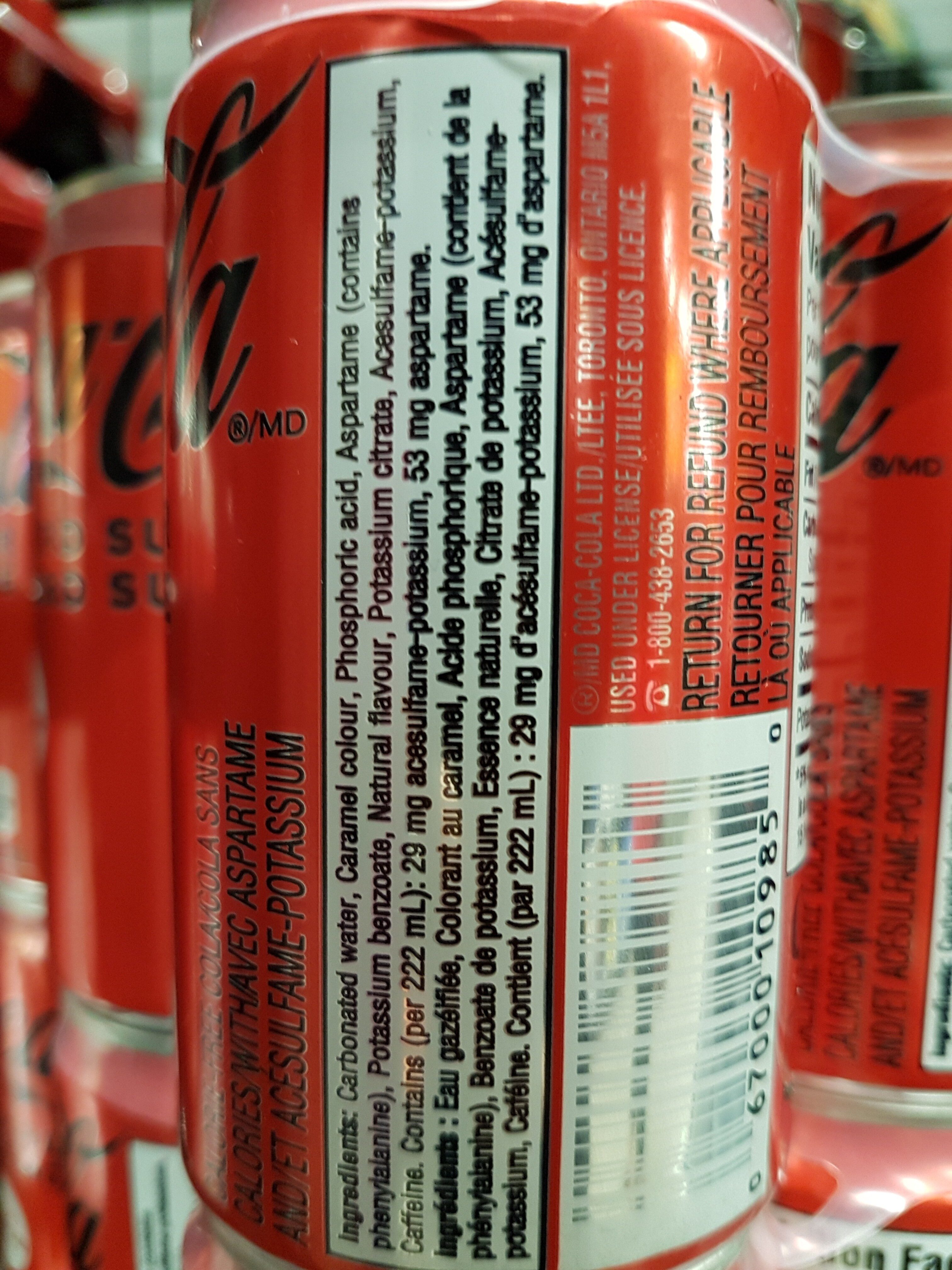 Coca-cola zero - Ingrédients